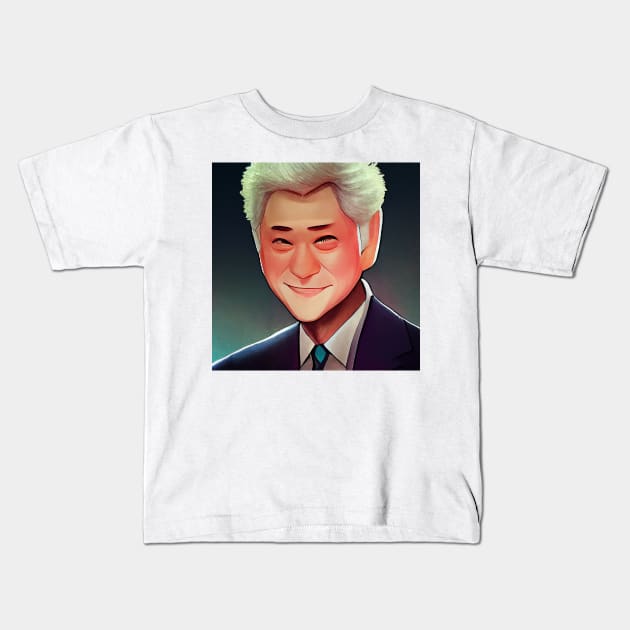 Bill Clinton | President of the United States | Manga style Kids T-Shirt by Classical